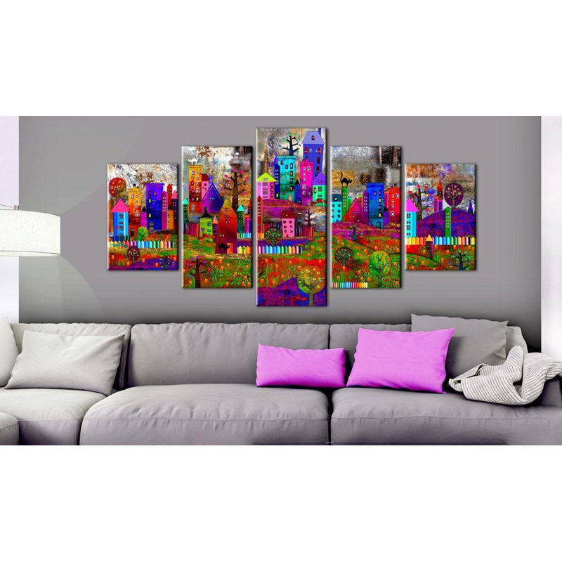 «The City Of Expression», impression sur toile tendue 5 pièces, H 40 po x l 80 po x P 1 po