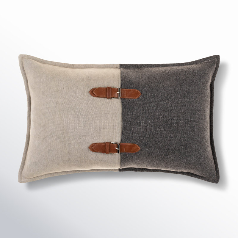 Coussin lombaire rectangulaire en mélange de coton Placide, Polyester/ Bourre en polyester