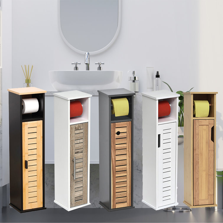 Freestanding Bathroom Sink Cabinet, Bamboo Under Sink Cabinet Cupboard  Organizer with 2 Slatted Doors, Natural - AliExpress