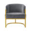 Chaise d'appoint luxueuse et moderne, fausse fourrure de lapin, structure en métal doré, pour le salon et le bureau