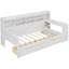 Lit de jour simple en bois avec tablettes de rangement, lit multifonctionnel avec deux tiroirs de rangement-2083827449