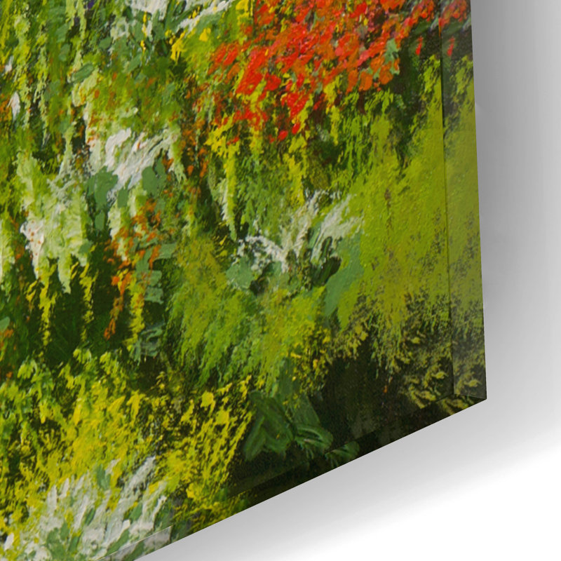  «Flower Gate» par Allan Friedlander, art mural en verre acrylique, 16 po x 12 po