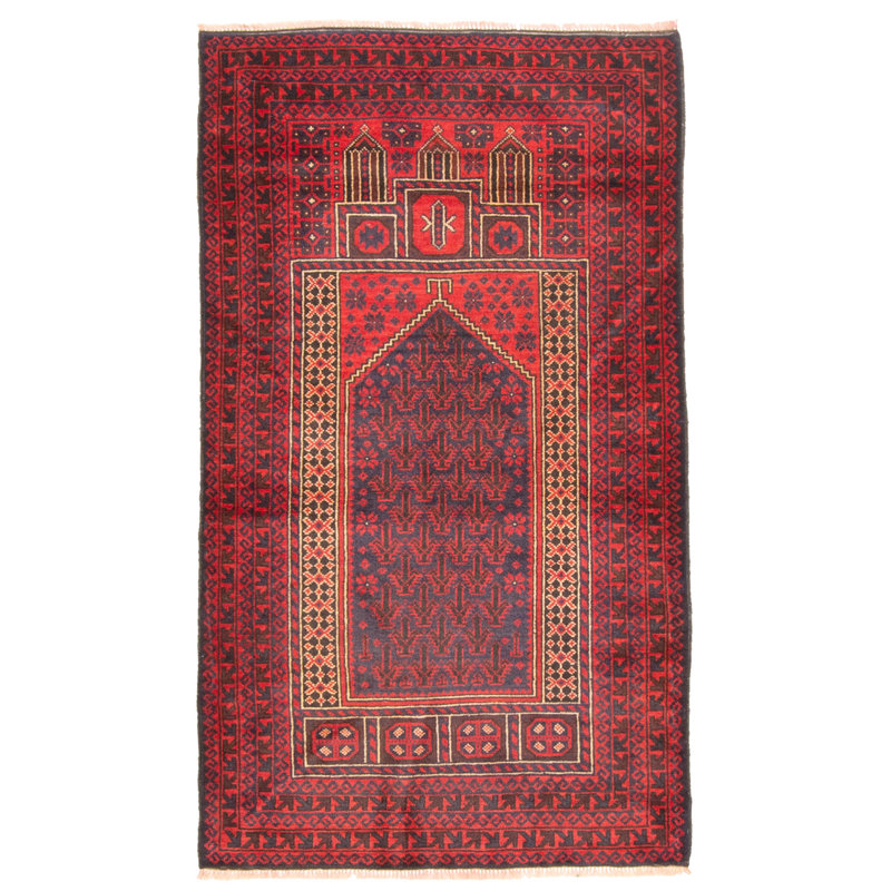Tapis rouge Teimani 2 pi 10 po x 5 pi 0 po