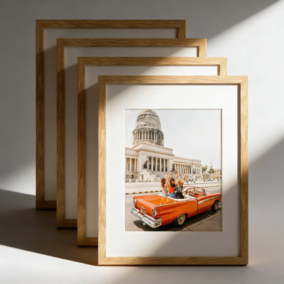 Set Of 4 Wooden Tabletop Picture Frames With Plexiglass For 8X10 And 11X14 Photos, Horizontal Or Vertical Display For Artwork, Posters, And Paintings