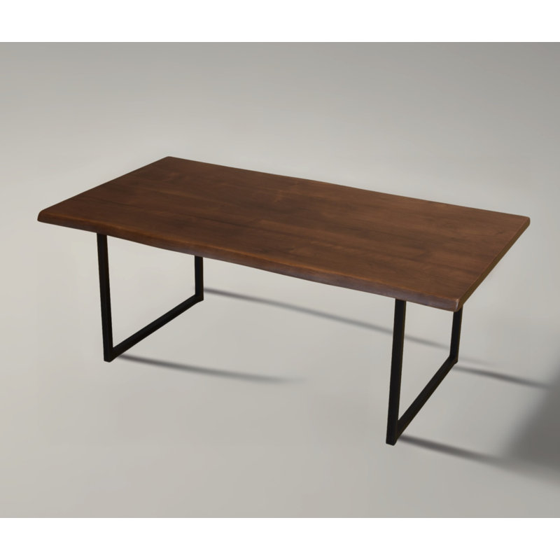 Table basse Menzel, noyer naturel, Bois brun foncé
