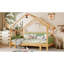 Lit simple en bois dans une cabane dans un arbre avec rails à coussin souple, pour enfants, adolescents, filles, garçons, vert