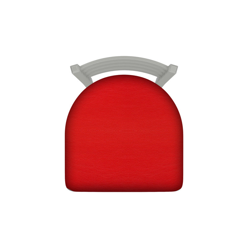 400 Jackie Chair, Anodized Nickel, Vinyl-Canter Red