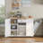 Kitchen Island Cart with Wine Rack, Tilt-Out Trash Cabinet, Adjustable Shelf, for Kitchen, Laundry Room, Dining Room