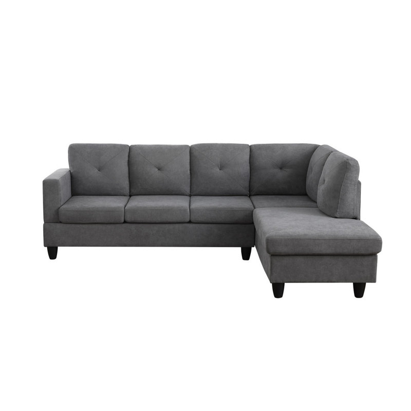 Upholstered L-Shaped Sectional Right Hand Facing, Gray 100% Polyester incorrect