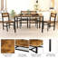 Ensemble de table de salle à manger et de chaises de style campagne moderne 5 pièces, petite table de cuisine rectangulaire avec 4 chaises et support de rangement, plateau de particules et ensemble de coin repas en métal pour 4, ensemble de tables de bar peu encombrantes-1274221452
