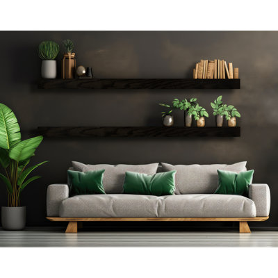 Emerald Lee 2 Piece Oak Floating Shelf