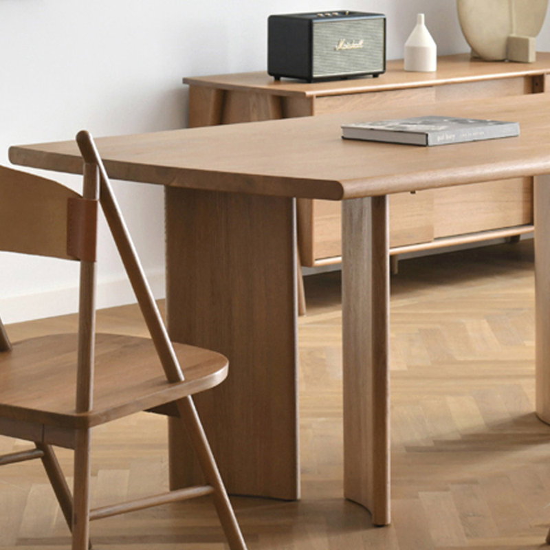 Niyathi Modern Simple Innovative Rectangular Ash Wood Dining Table, 29.52" H x 78.74" L x 31.49" W, Brown