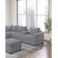 Ensemble de canapé-lit modulaire moderne et fonctionnel en velours côtelé gris clair avec repose-pieds et salon-121104631