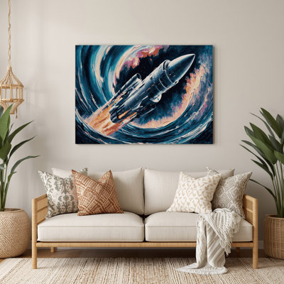 Space SpaceX Starship concepts Blue Metal Wall Art