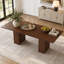 Table de salle à manger rectangulaire UNAROZ de 78 pouces avec base de rangement en placage de bois de noyer