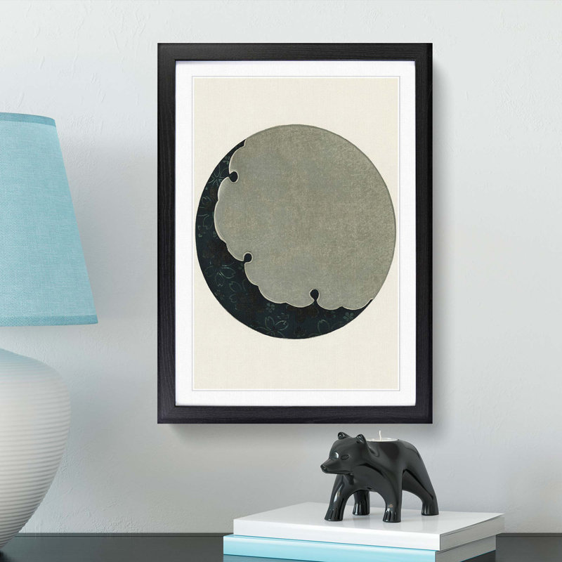 The Moon by Watanabe Seitei - Picture Frame Painting Print, 36cm H x 27cm W x 2cm D, Black Framed