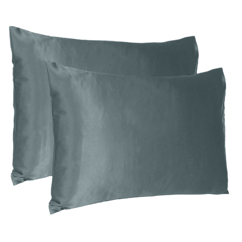 Taie d'oreiller en satin , Standard, Gris