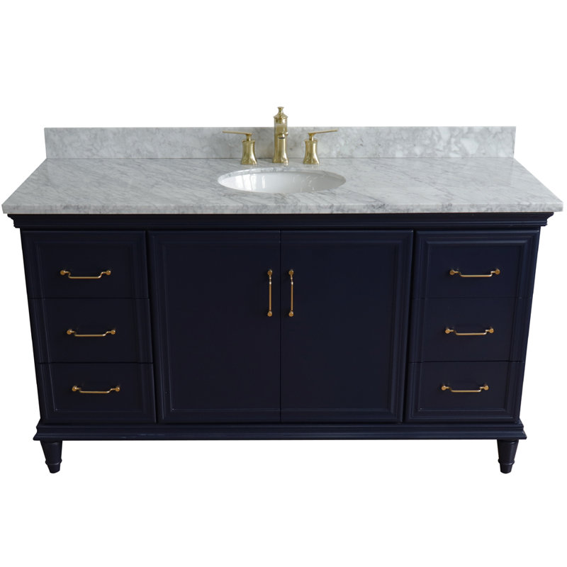 Meuble-lavabo simple 61 po Titusville, Bleu