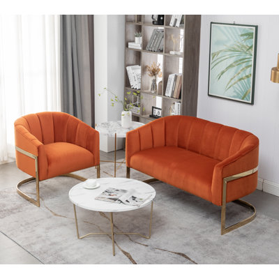 Tellico 2 Piece Velvet Living Room Set