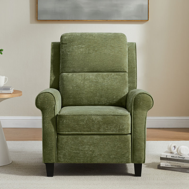 Fauteuil inclinable de 34,6 po avec dossier réglable et repose-pieds, Chenille verte