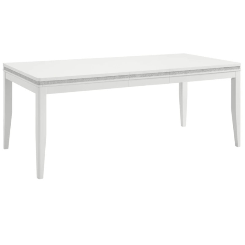 Rectangular Dining Table With Leaf - White