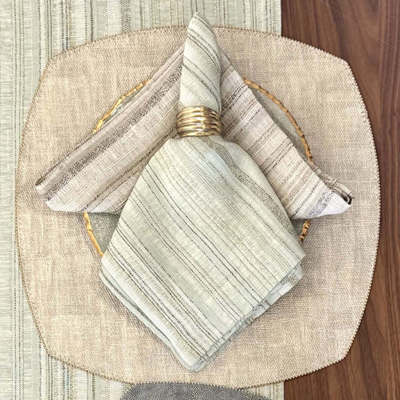 Midas Striped Table Runnner, Sage