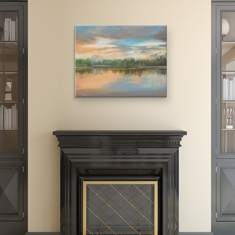 « lakeside light », reproduction d’art sur toile non encadrée, H 22 po x l 28 po x P 1,5 po