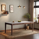 White Rock Slab Dining Table With Four Drawers