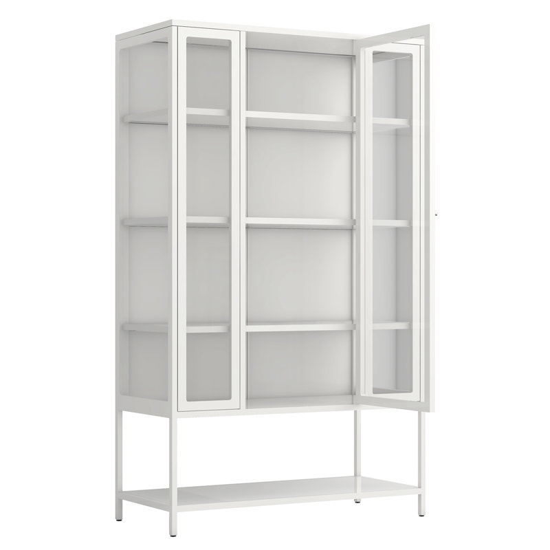 Vitrine haute en fer avec porte en verre