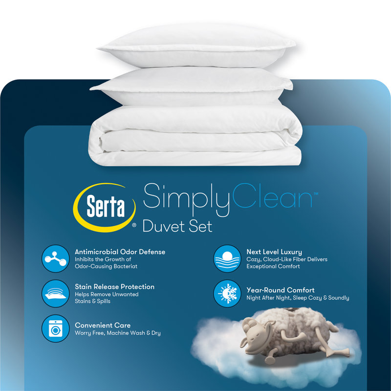 Simply Clean Gray Full/Queen Duvet Cover Set