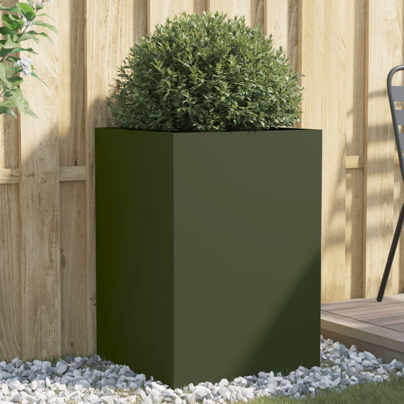 Planter Steel, 75cm H x 52cm W x 48cm D, Green