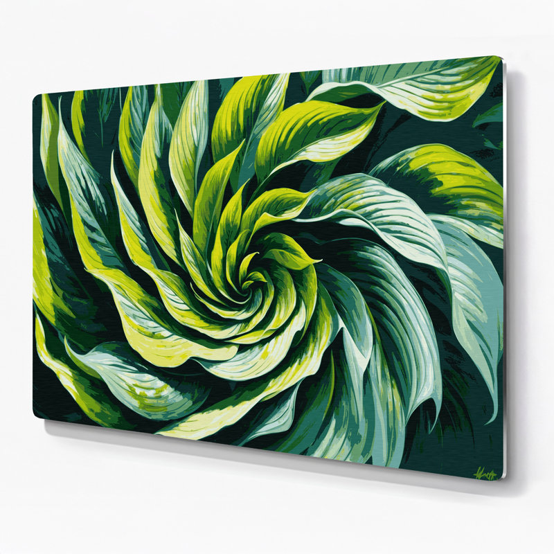 «Botanical Hostas», art mural en métal vert, H 16 po x l 20 po