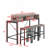 59"Console Table with Power Socket and LED light, 3 Saddle Stools-1407535294