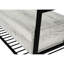 Banc de couloir rectangulaire en stratifié gris de 42 po avec fermoirs en métal noir pour rangement moderne
