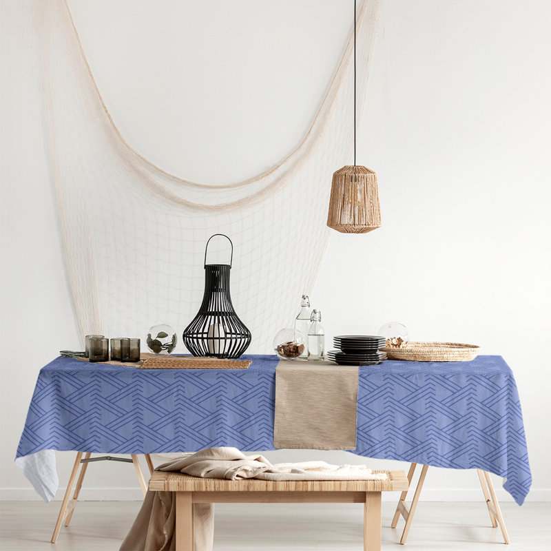 Classic Zig Zag Tablecloth, Blue