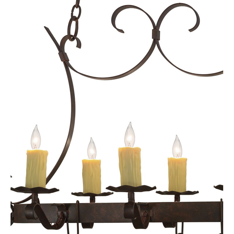 Handforged Cajun Spice Metal Oval Chandelier Pot Rack