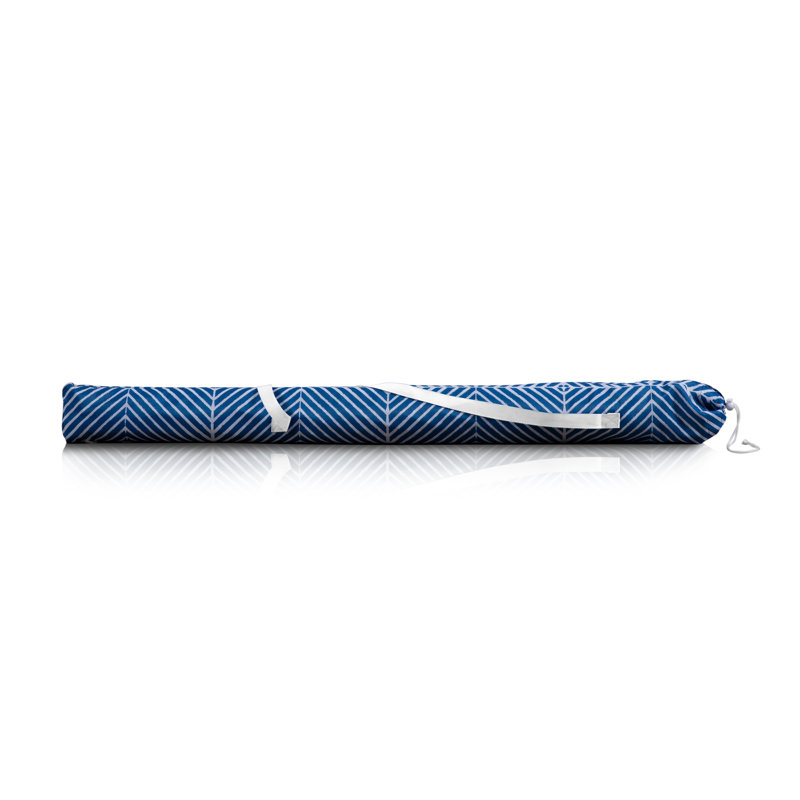 Chaise de plage avec parasol Edwin, Bleu Athènes