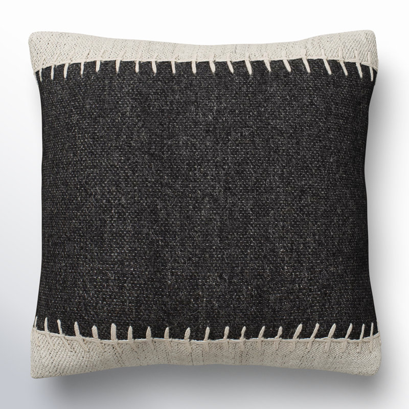 Nolea Wool Blend Reversible Throw Pillow, Polyester/Polyfill