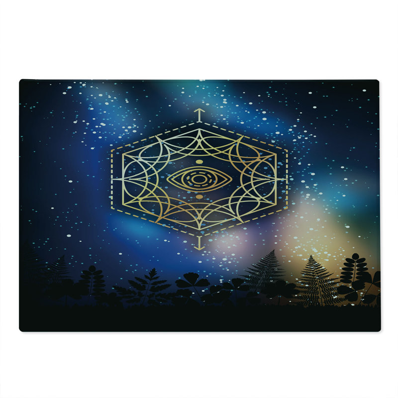 Ambesonne Galaxy Cutting Board Large Size Third Eye Milky Way Multicolor