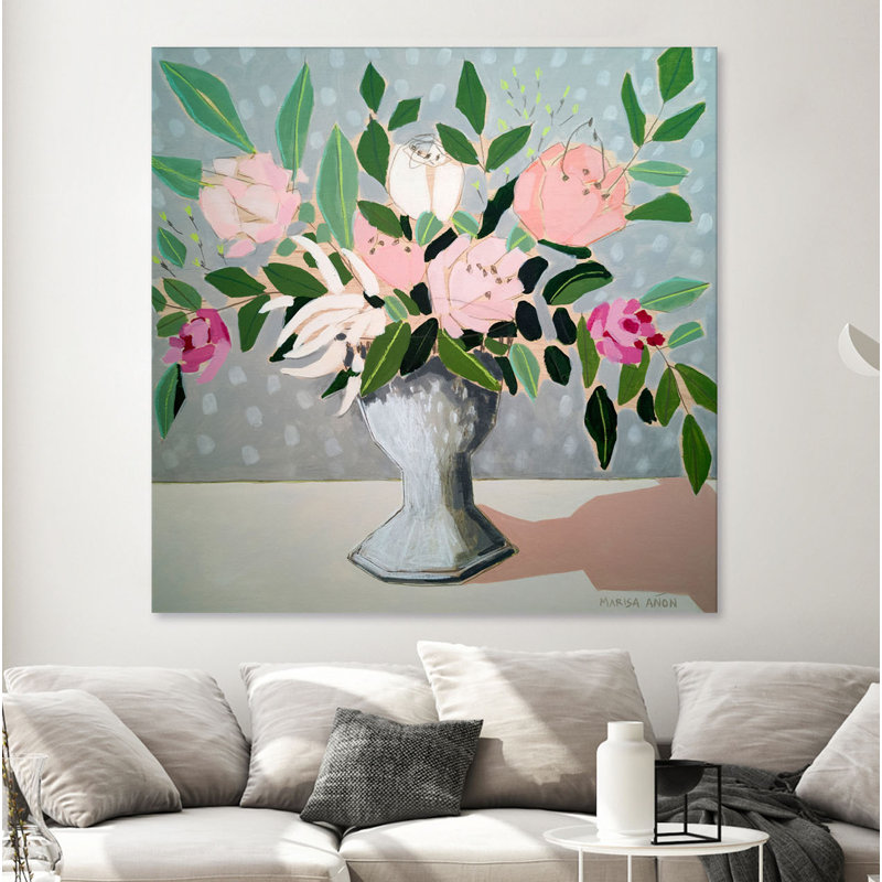 «Spring Florals 1» par Marisa Anon, reproduction d'art sur toile tendue, H 72 po x l 72 po x P 1,5 po