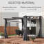 10' x 10' Metal Pergola w/ Retractable Canopy Roof, Dark Grey