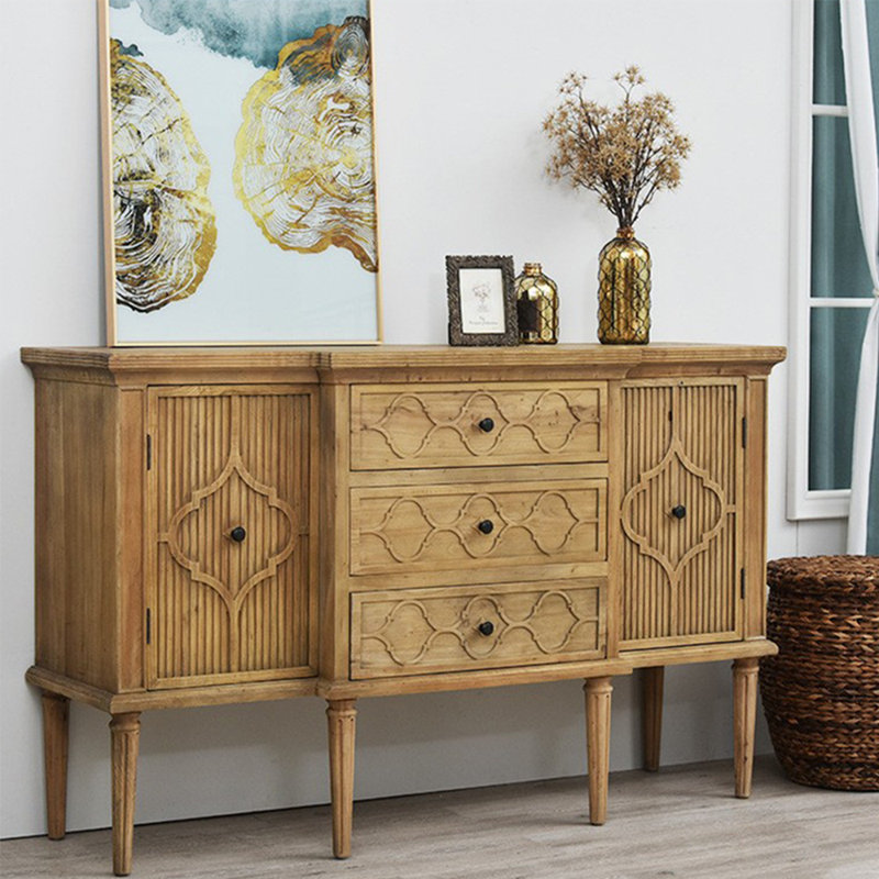Buffet décoratif de style champêtre, Bois naturel