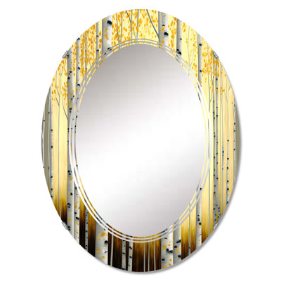 Quanna Golden Birch Trees Forest III - Landscape Forest Wall Mirror