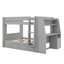 Lit superposé double pleine grandeur avec bureau et bibliothèques, tiroirs, lit superposé en bois compact pour enfants et adolescents-2058642825
