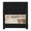 Lit plateforme tapissier simple avec lit gigogne et 3 tiroirs, tissu en lin-1103543441-1103543442