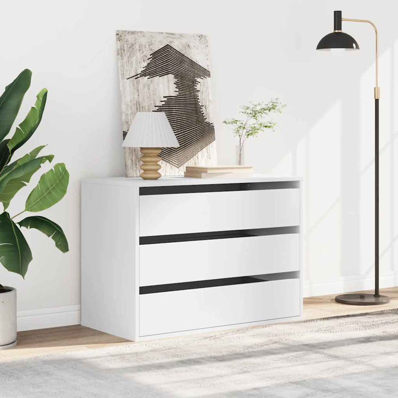 Asmarina Rectangle Accent Chest, 58cm H x 80cm W x 41cm D, White