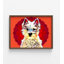 «Alay Pop Dog II» par Kim Curationa, impression de portrait de terrier blanc, idée de remodelage de la maison Pop Art, art mural coloré avec animaux de compagnie
