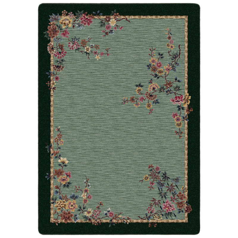 Alminus Signature Mindre Peridot Floral Area Rug