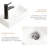 Small American Traditional Milk White Wall Hung Rectangle Ceramic Wash Basin, Left Hand, 14*7*3Inch, Single Tap Hole For Cloakroom Or Bathroom Hand Sink, And