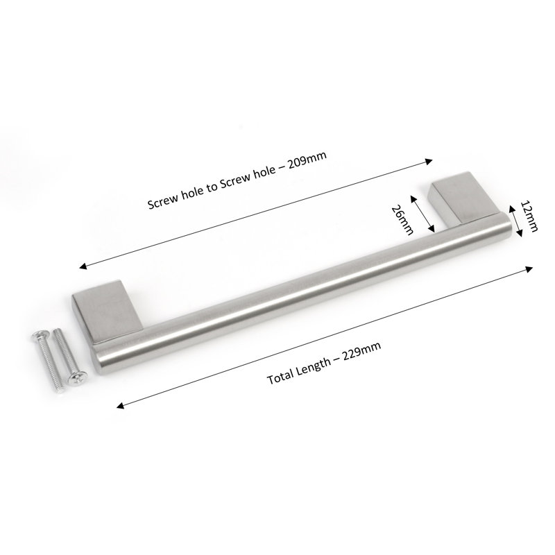 Mayfair Keyhole Centre Bar Handle, Brushed Silver, 20.9 cm